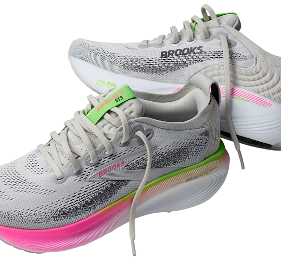 Кроссовки женские Brooks Adrenaline Gts 25 Oyster/Pink/Green - Фото 7 большая