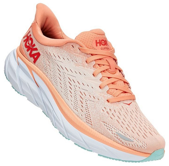 Кроссовки женские Hoka Clifton 8 Cantaloupe/Silver Peony - Фото 2 большая