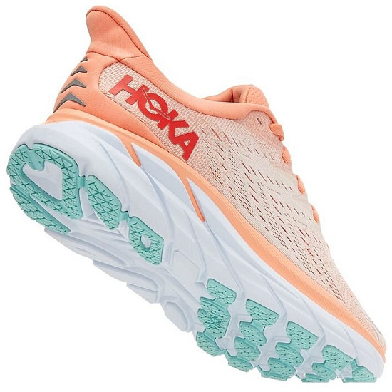 Кроссовки женские Hoka Clifton 8 Cantaloupe/Silver Peony - Фото 3 большая