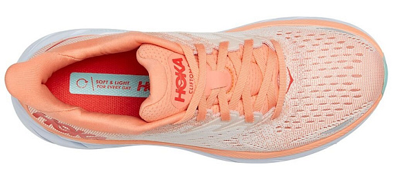 Кроссовки женские Hoka Clifton 8 Cantaloupe/Silver Peony - Фото 4 большая