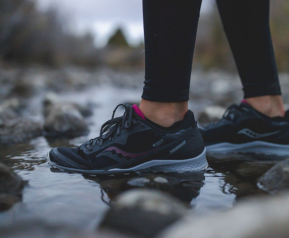 Кроссовки женские Saucony Peregrine 11 Gtx Black/Cherry - Фото 7 большая