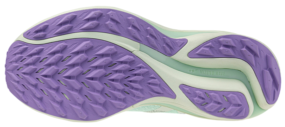 Кроссовки женские Mizuno Wave Rider Tt 2 Bay/Hint of Mint/PaisleyPurple - Фото 3 большая