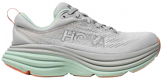 Кроссовки женские Hoka Bondi 8 Серый/Бирюзовый - Фото 1 большая