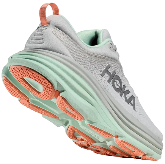 Кроссовки женские Hoka Bondi 8 Серый/Бирюзовый - Фото 3 большая