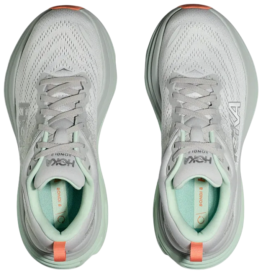 Кроссовки женские Hoka Bondi 8 Серый/Бирюзовый - Фото 5 большая