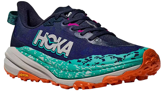 Кроссовки женские Hoka Speedgoat 6 Синий/Бирюзовый/Чёрный - Фото 4 большая