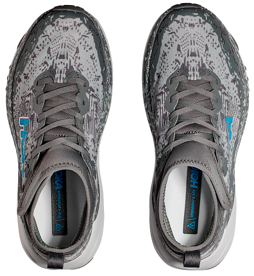 Кроссовки женские Hoka Speedgoat 6 Mid Gtx Серый/Белый/Голубой - Фото 6 большая