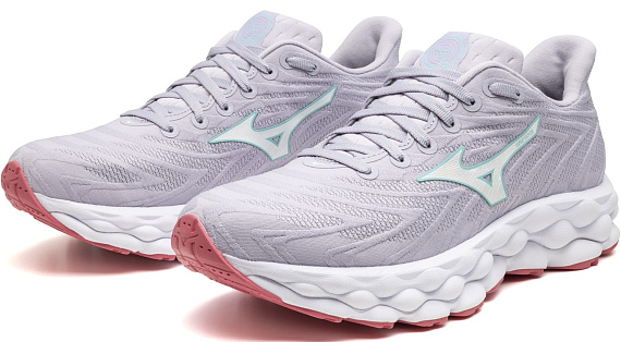 Кроссовки женские Mizuno Wave Sky 8 Thistle/White/Camellia Rose - Фото 7 большая