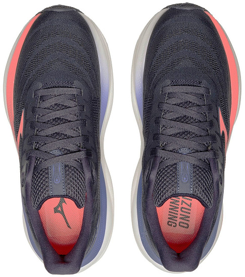 Кроссовки женские Mizuno Wave Sky 9 Odyssey Gray/Striking Coral/Ir - Фото 3 большая