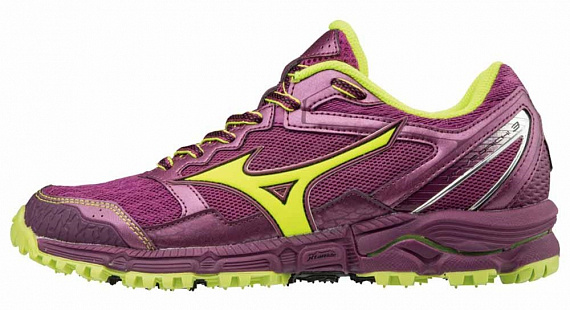 Кроссовки женские Mizuno Wave Daichi 3 Clover/Safety Yellow/Dark Purple - Фото 1 большая