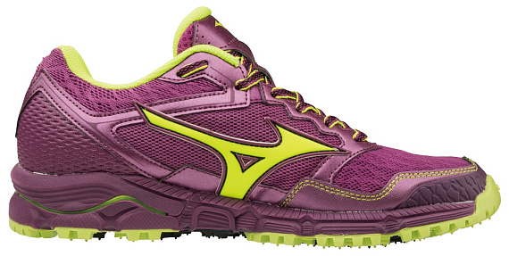 Кроссовки женские Mizuno Wave Daichi 3 Clover/Safety Yellow/Dark Purple - Фото 3 большая