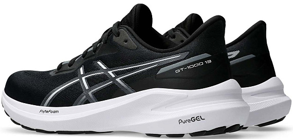 Кроссовки женские ASICS Gt-1000 13 Black/White - Фото 2 большая