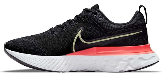 Кроссовки женские Nike React Infinity Run Flyknit 2 Black/Magic Ember/White/Lime Ice - Фото 2 большая