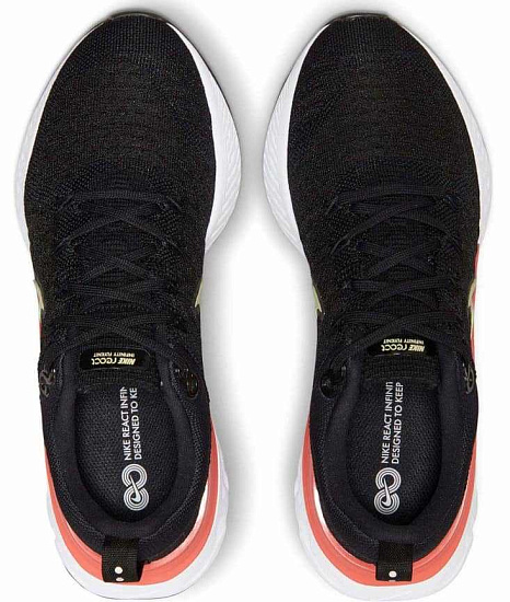 Кроссовки женские Nike React Infinity Run Flyknit 2 Black/Magic Ember/White/Lime Ice - Фото 4 большая