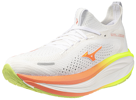 Кроссовки женские Mizuno Neo Vista 3 White/Flamingo Coral/Lime Pulp - Фото 7 большая