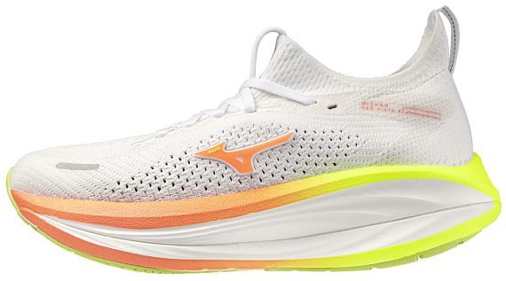 Кроссовки женские Mizuno Neo Vista 3 White/Flamingo Coral/Lime Pulp - Фото 2 большая