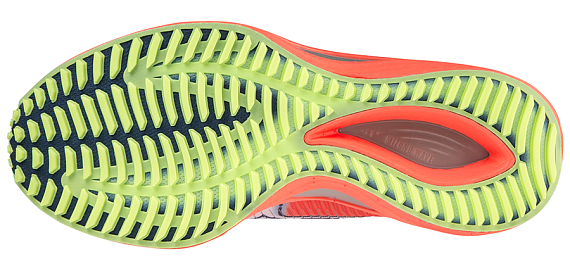 Кроссовки женские Mizuno Wave Rebellion NeonFlame/Wht/NeoLime - Фото 2 большая