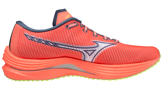 Кроссовки женские Mizuno Wave Rebellion NeonFlame/Wht/NeoLime - Фото 3 большая