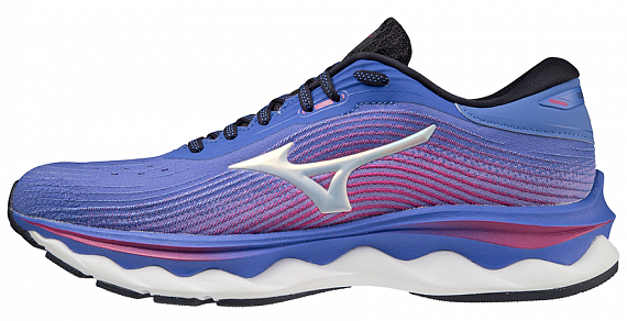 Кроссовки женские Mizuno Wave Sky 5 AmparoBlue/Wht/FFuchsia - Фото 1 большая