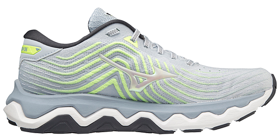 Кроссовки женские Mizuno Wave Horizon 6 сер-гол/бел/нео.лайм - Фото 2 большая