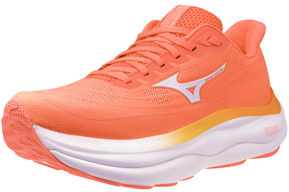 Кроссовки женские Mizuno Wave Sky 9 Striking Coral/BaseballWhite/C - Фото 3 большая
