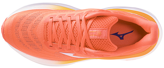 Кроссовки женские Mizuno Wave Sky 9 Striking Coral/BaseballWhite/C - Фото 5 большая