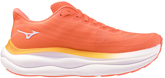 Кроссовки женские Mizuno Wave Sky 9 Striking Coral/BaseballWhite/C - Фото 6 большая