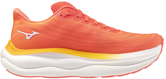 Кроссовки женские Mizuno Wave Sky 9 Striking Coral/BaseballWhite/C - Фото 4 большая