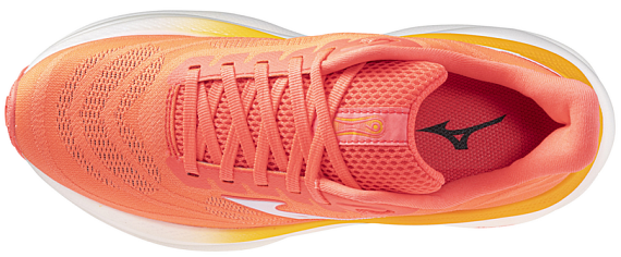 Кроссовки женские Mizuno Wave Sky 9 Striking Coral/BaseballWhite/C - Фото 5 большая