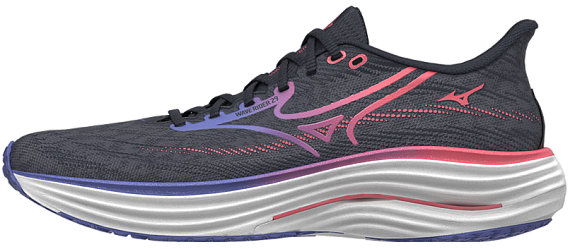 Кроссовки женские Mizuno Wave Rider 29 Odyssey Gray/Iris Bloom/Calyps - Фото 2 большая