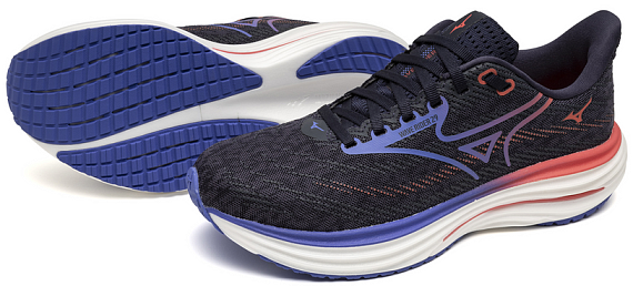 Кроссовки женские Mizuno Wave Rider 29 Odyssey Gray/Iris Bloom/Calyps - Фото 8 большая
