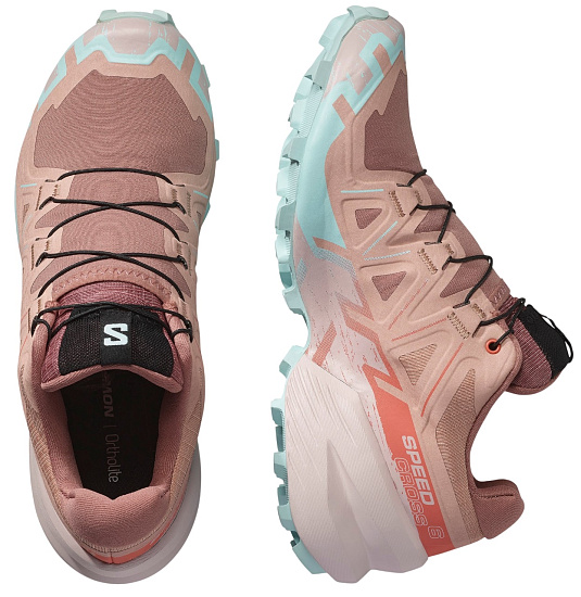Кроссовки женские Salomon Speedcross 6 Mahogany Rose/Hushed Violet/Iced Aqua - Фото 2 большая
