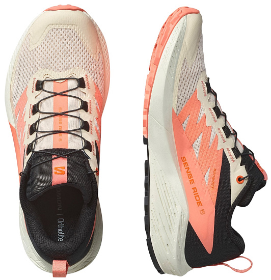 Кроссовки женские Salomon Sense Ride 5 Tender Peach/Fuco/Black - Фото 2 большая