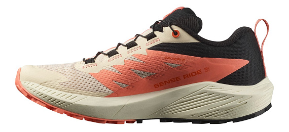 Кроссовки женские Salomon Sense Ride 5 Tender Peach/Fuco/Black - Фото 4 большая