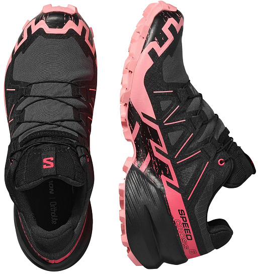 Кроссовки женские Salomon Speedcross 6 Gtx Nine Iron/Black/Flamingo Pink - Фото 6 большая