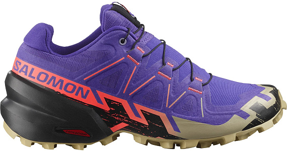 Кроссовки женские Salomon Speedcross 6 Liberty/Black/Neon Flame - Фото 1 большая