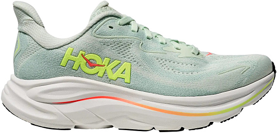 Кроссовки женские Hoka Clifton 10 Sea Glass/Neon Flame - Фото 1 большая