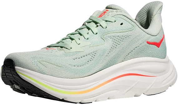 Кроссовки женские Hoka Clifton 10 Sea Glass/Neon Flame - Фото 3 большая
