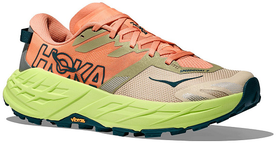 Кроссовки женские Hoka Speedgoat 7 Persimmon/Neon Yuzu - Фото 3 большая