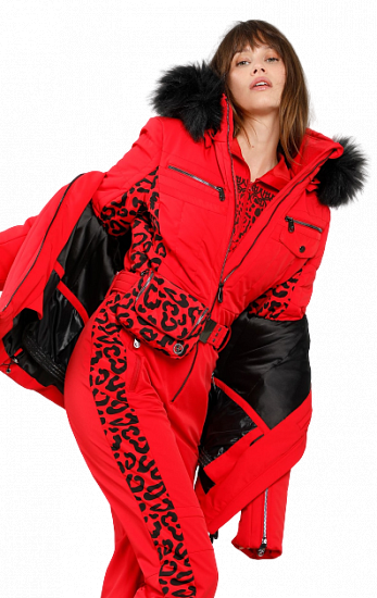 Комбинезон женский Poivre Blanc W22-0831-WO/L Leopard Scarlet Red - Фото 10 большая