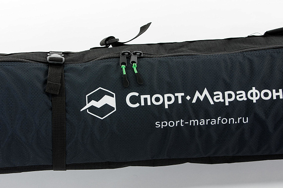 Чехол для горных лыж Спорт-Марафон Черный/Зеленый - Фото 4 большая