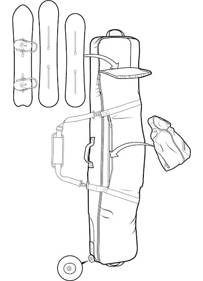 Чехол для сноуборда Burton Wheelie Gig Bag Drip Camo Print - Фото 2 большая