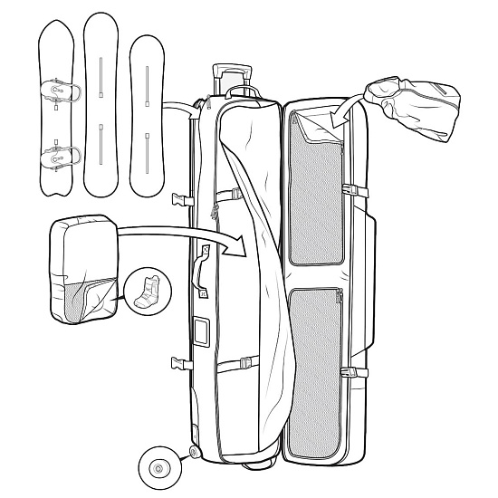 Чехол для сноуборда Burton Wheelie Locker True Black - Фото 2 большая