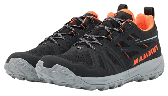 Кроссовки мужские Mammut Saentis Low Gtx Black-Vibrant Orange - Фото 2 большая