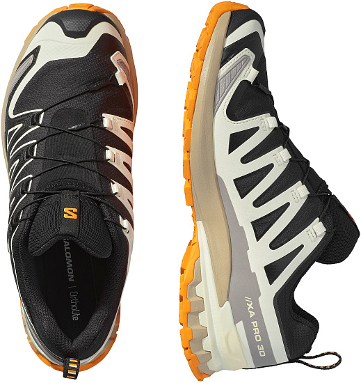 Кроссовки мужские Salomon Xa Pro 3D V9 Gtx Black/Vanilla Ice/Turmeric - Фото 2 большая