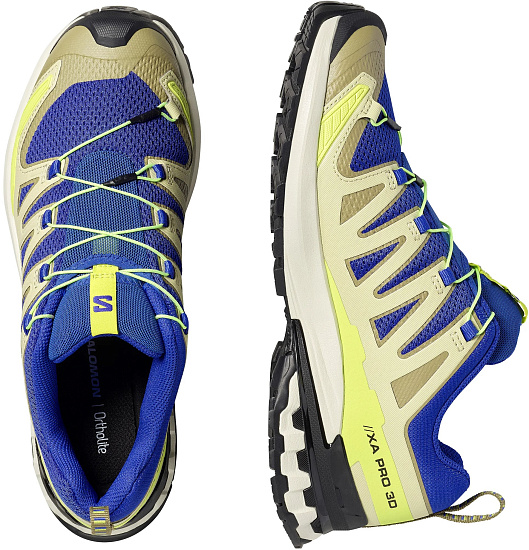 Кроссовки мужские Salomon Xa Pro 3D V9 Bluing/Bog/Acid Lime - Фото 2 большая