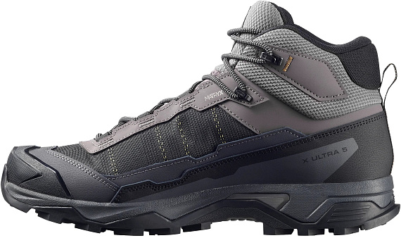 Кроссовки мужские Salomon X Ultra 5 Mid Gtx Dark Gull Gray/Asphalt/Willow - Фото 3 большая