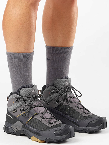 Кроссовки мужские Salomon X Ultra 5 Mid Gtx Dark Gull Gray/Asphalt/Willow - Фото 4 большая