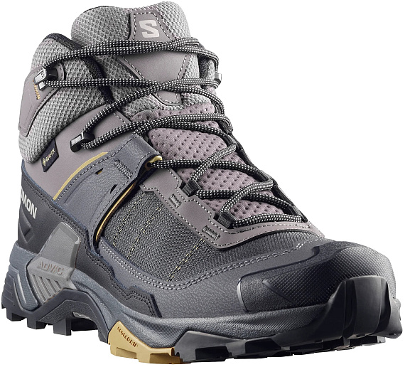 Кроссовки мужские Salomon X Ultra 5 Mid Gtx Dark Gull Gray/Asphalt/Willow - Фото 5 большая