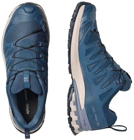 Кроссовки мужские Salomon Xa Pro 3D V9 Gtx Spellbound/Grisaille/Maritime Blue - Фото 7 большая